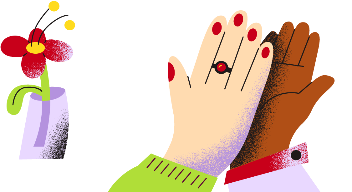 Dos manos chocando los cinco